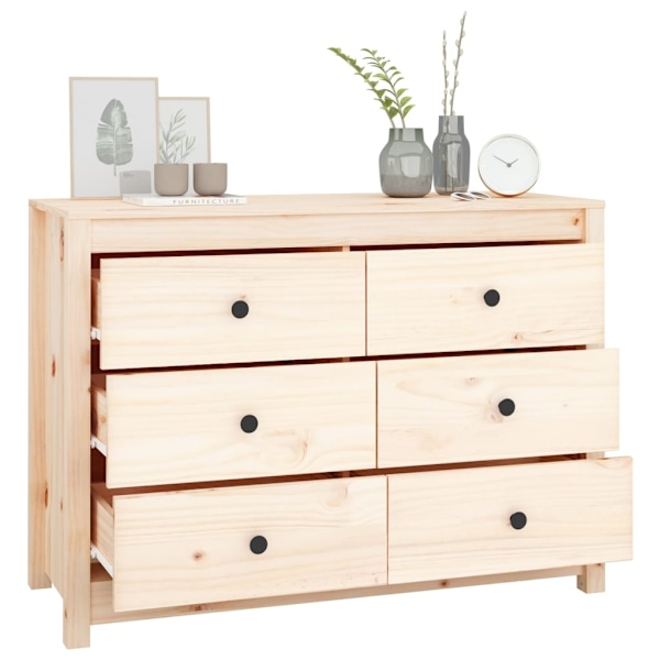 vidaXL Sidoskåp 100x40x72 cm massiv furu Brun
