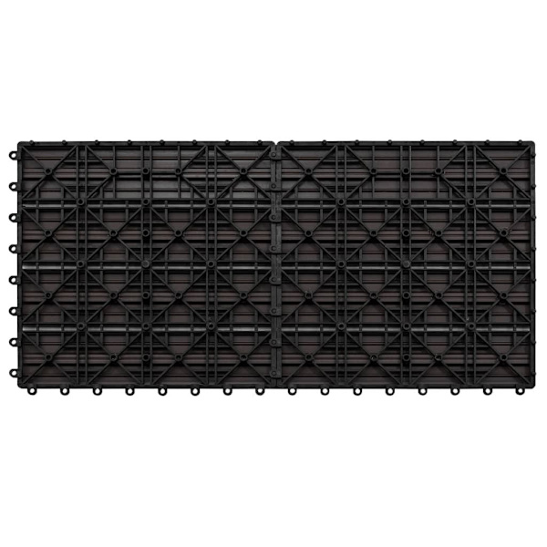 vidaXL Markplattor 6 st WPC 60x30 cm 1,08 m² mörkbrun Brun
