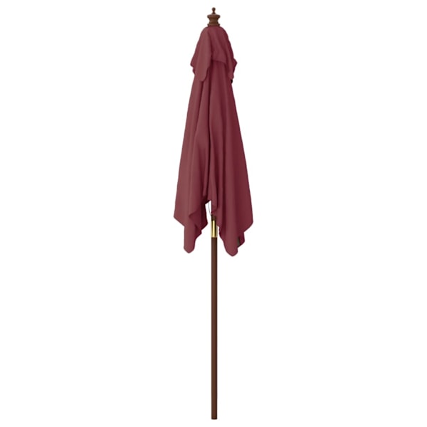 vidaXL Parasoll med trästång 198x198x231 cm vinröd Röd