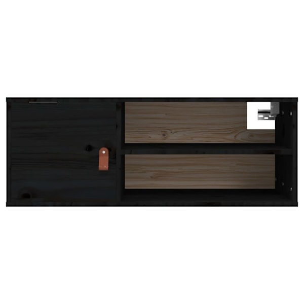 vidaXL Väggskåp 2 st svart 80x30x30 cm massiv furu Svart