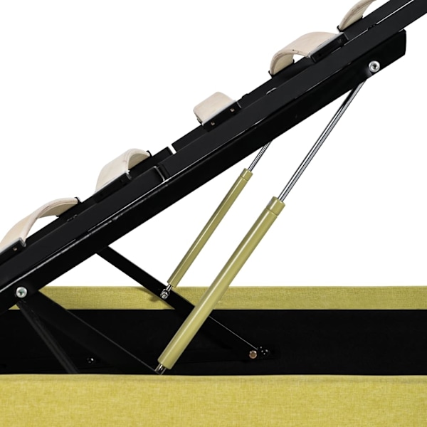 vidaXL Sängram med hydraulisk förvaring limegul tyg 180x200 cm Gul