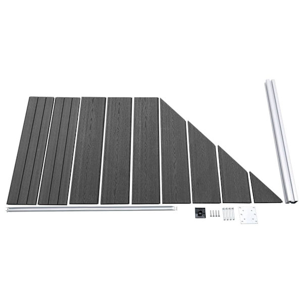 vidaXL Staketpaneler WPC 1657x(105-186) cm svart Svart