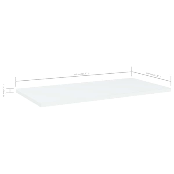 vidaXL Hyllplan 4 st vit 60x30x1,5 cm konstruerat trä Vit