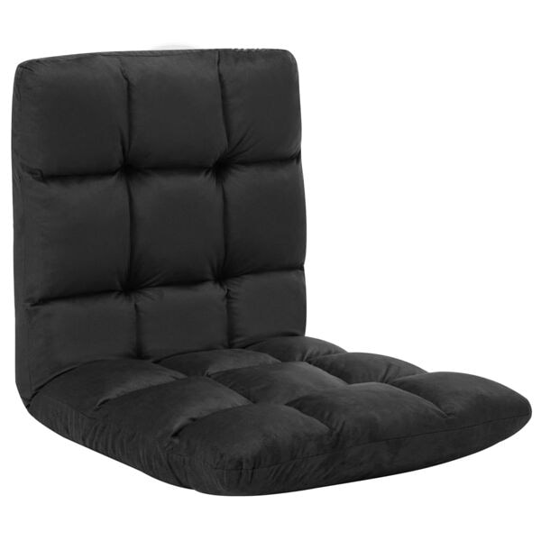 vidaXL Golvstol vikbar svart mikrofiber Svart