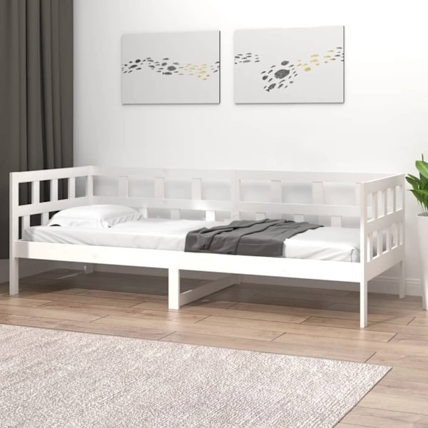 vidaXL Dagbädd vit 80x200 cm massiv furu Vit