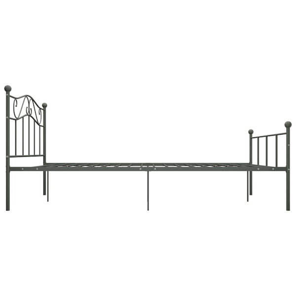 vidaXL Sängram grå metall 160x200 cm grå