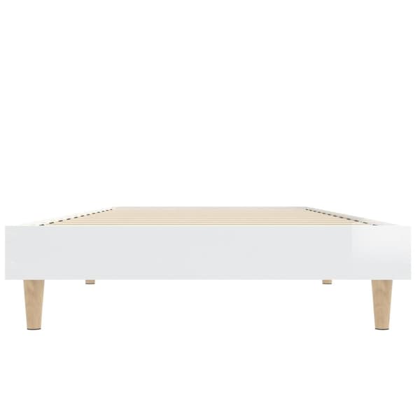 vidaXL Sängram vit högglans 75x190 cm konstruerad trä Vit
