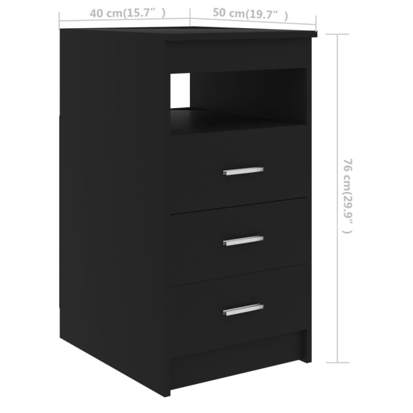 vidaXL Skrivbord svart 140x50x76 cm konstruerat trä Svart