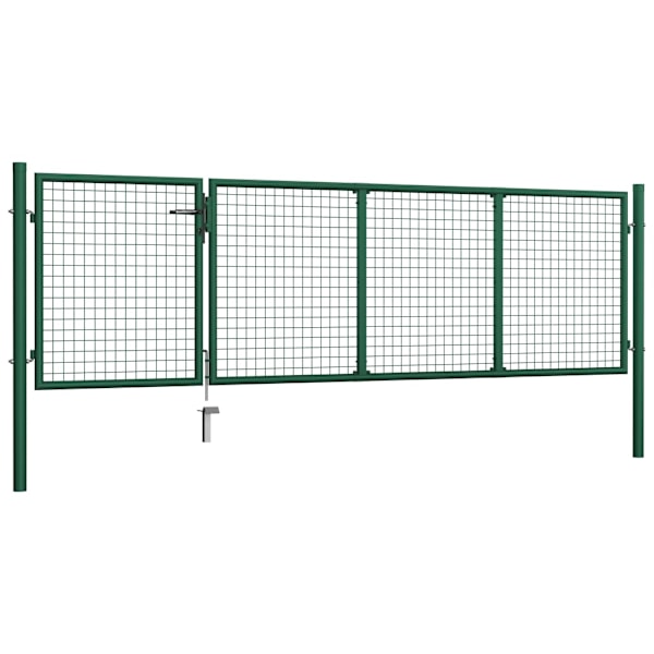 vidaXL Trädgårdsgrind stål 350x100 cm grön Grön