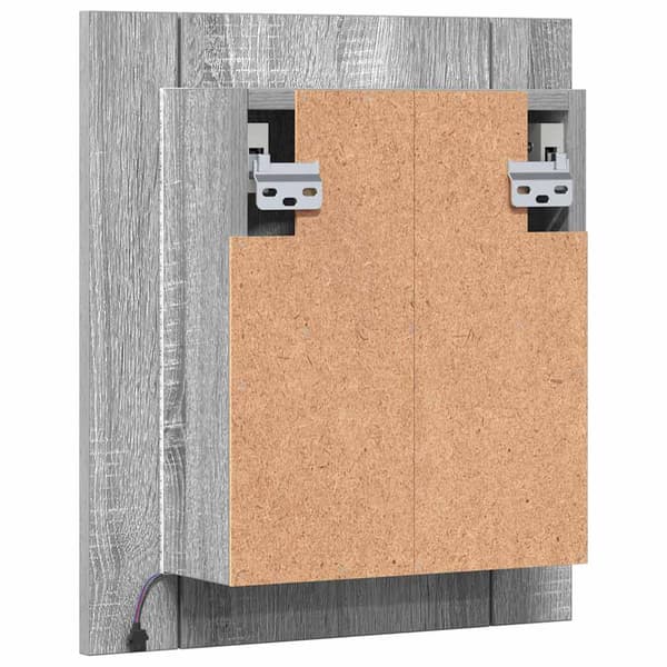 vidaXL Spegelskåp för badrum LED grå sonoma 40x12x45cm konstruerat trä Grå