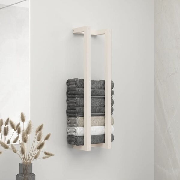 vidaXL Handduksställ Vit 23x18x90 cm massiv furu Vit