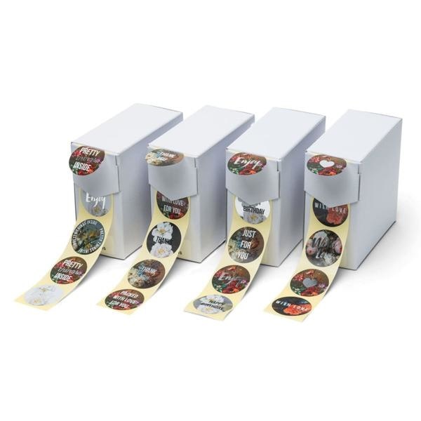 rillprint Presentetiketter 250 st x 4 rullar metallic