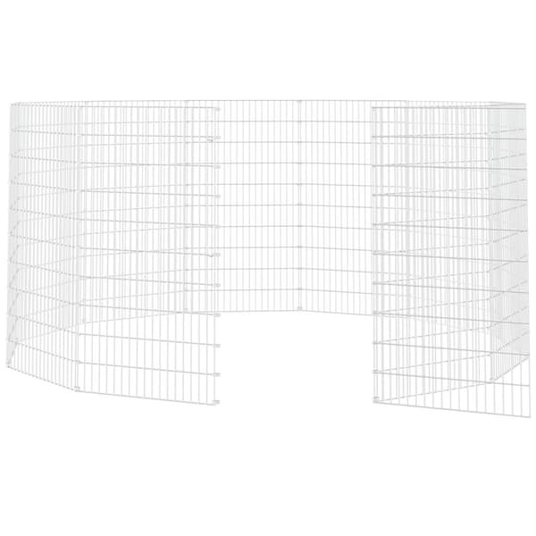 vidaXL Kaninhage 12 paneler 54x100 cm galvaniserat järn Silver