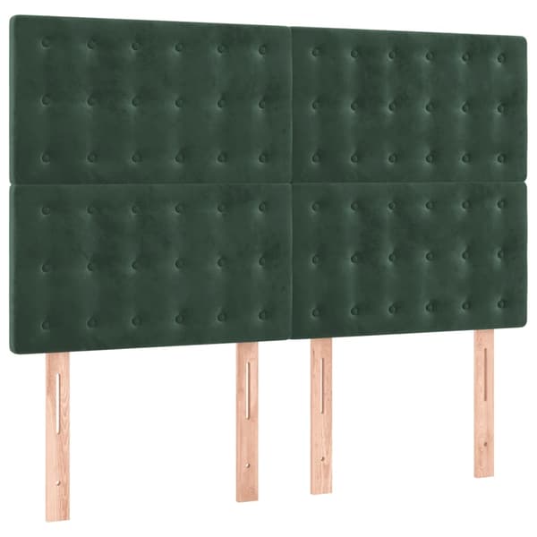 vidaXL Ramsäng med madrass mörkgrön 140x200 cm sammet Grön