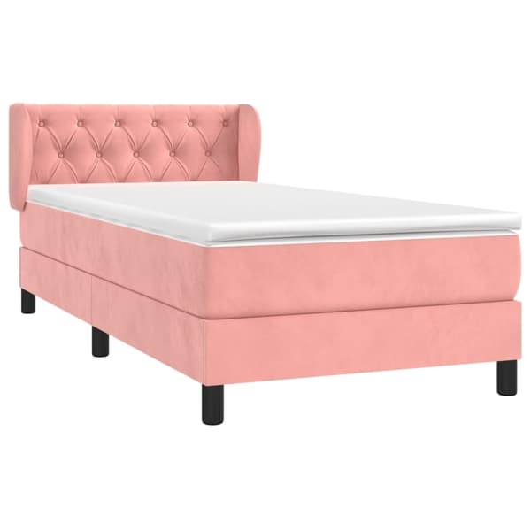 vidaXL Ramsäng med madrass rosa 80x200 cm sammet Rosa
