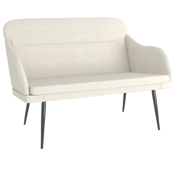 vidaXL Bänk gräddvit 110x76x80 cm sammet Kräm