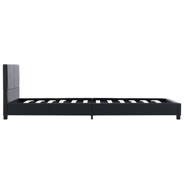 vidaXL Sängram svart konstläder 90x200 cm Svart