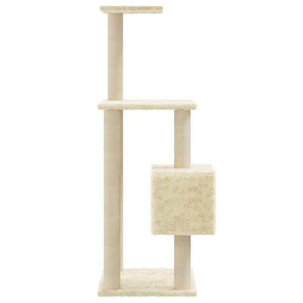 vidaXL Klösträd med sisalpelare gräddvit 104 cm Creme