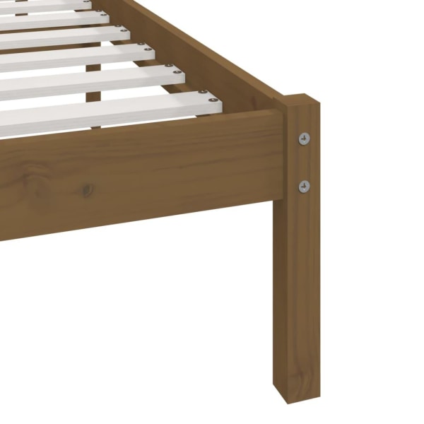 vidaXL Sängram honungsbrun massiv furu 120x200 cm enkelsäng Brun