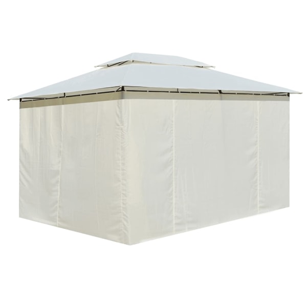 vidaXL Paviljong med draperier 4x3 m vit Vit