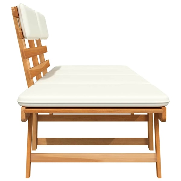 vidaXL Utomhussolsäng/trädgårdsbänk massivt akaciaträ 190x66x75 cm Brun