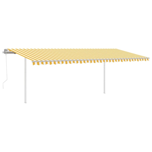 vidaXL Automatisk markis med vindsensor & LED 6x3 m gul/vit Gul