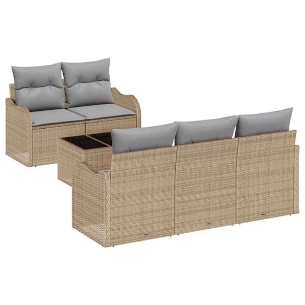 vidaXL Trädgårdsoffset Beige konstrotting Beige