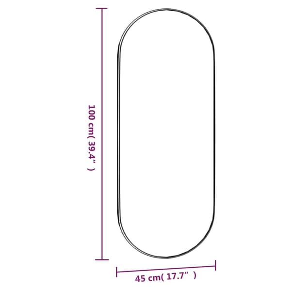 vidaXL Väggspegel 45x100 cm glas oval Silver