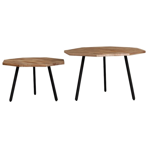 vidaXL Soffbord 2 st hexagonala återvunnen teak Brun