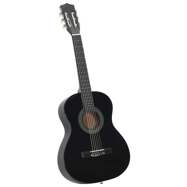 vidaXL Gitarr för nybörjare och barn klassisk svart 3/4 36" Svart