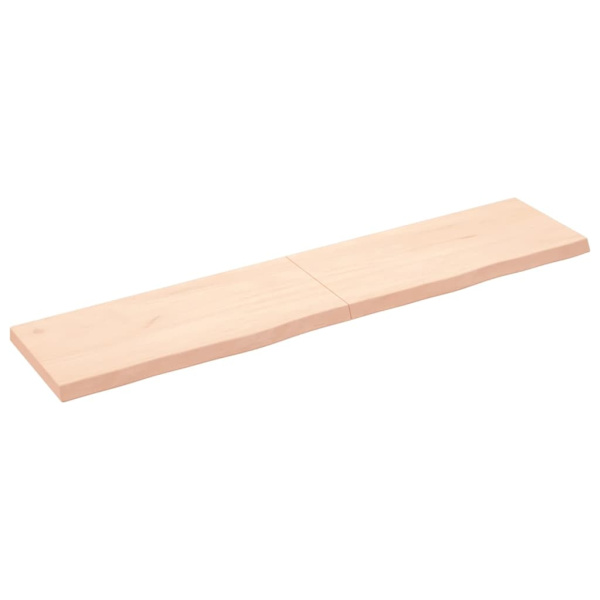 vidaXL Bänkskiva för badrum 180x40x(2-6) cm obehandlat massivt t Brun
