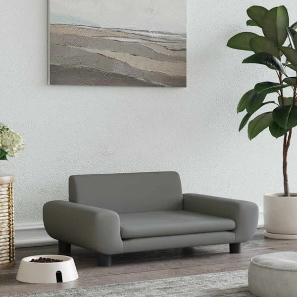 vidaXL Hundbädd mörkgrå 70x45x33 cm sammet Grå