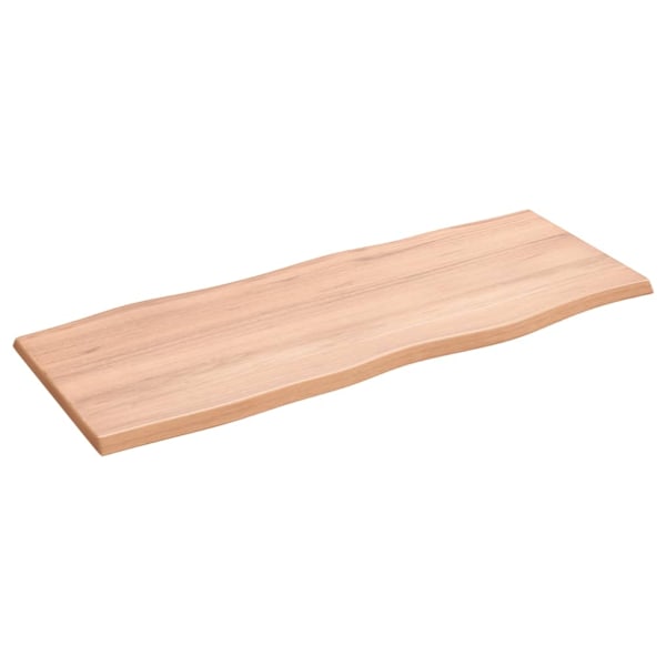 vidaXL Bordsskiva ljusbrun 100x40x2cm behandlad massiv ek levande kant Brun