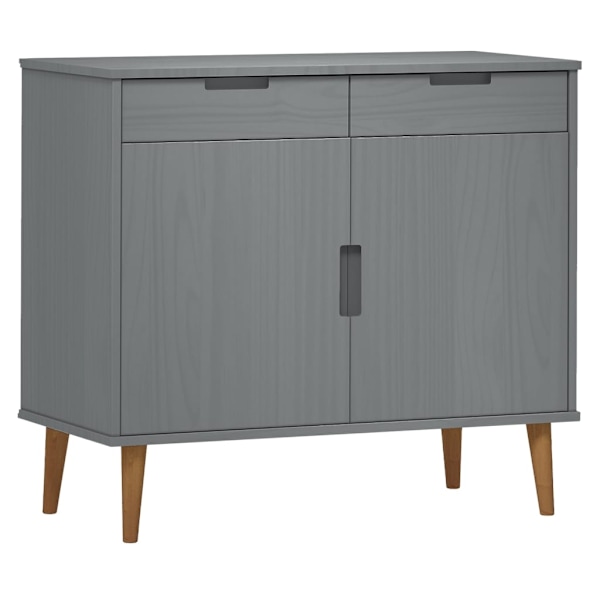 vidaXL Skänk MOLDE grå 90x40x80 cm massiv furu Grå