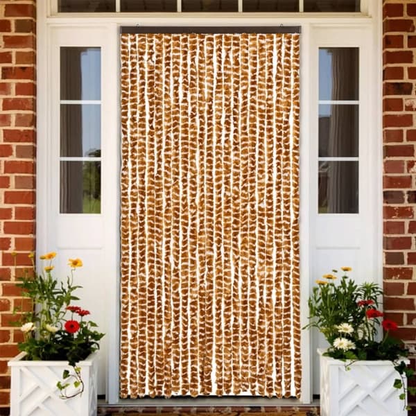 vidaXL Insektsdraperi ockra och vit 90x220 cm chenille Gul