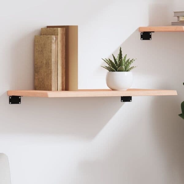 vidaXL Hyllplan 60x40x2 cm obehandlad massiv e6 Brun