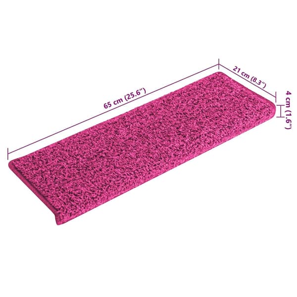 vidaXL Trappmattor 15 st 65x21x4 cm rosa rektangulär kant Rosa