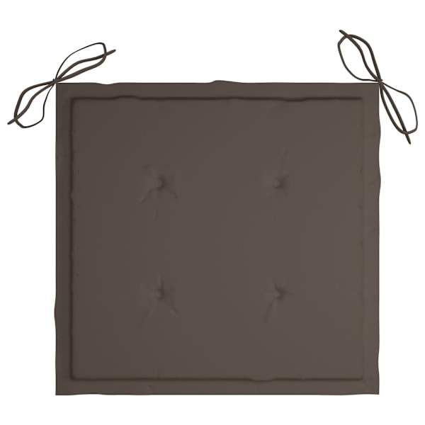 vidaXL Gungstol med taupe dyna massiv teak Taupe