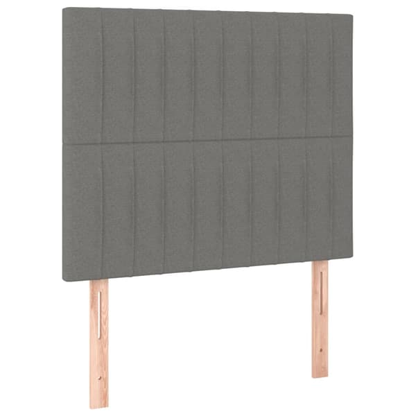 vidaXL Sänggavel 2 st mörkgrå 80x5x78/88 cm tyg Grå