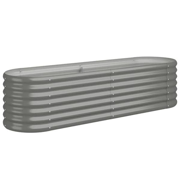 vidaXL Odlingslåda pulverlackerat stål 152x40x36 cm grå Grå