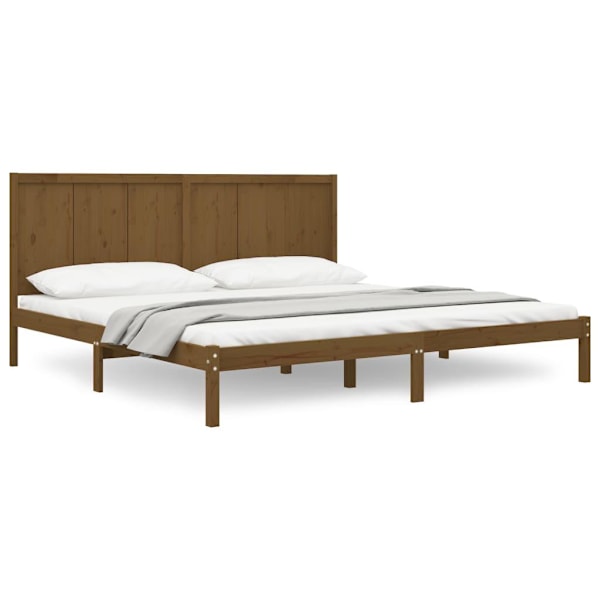 vidaXL Sängram honungsbrun massiv furu 200x200 cm Brun