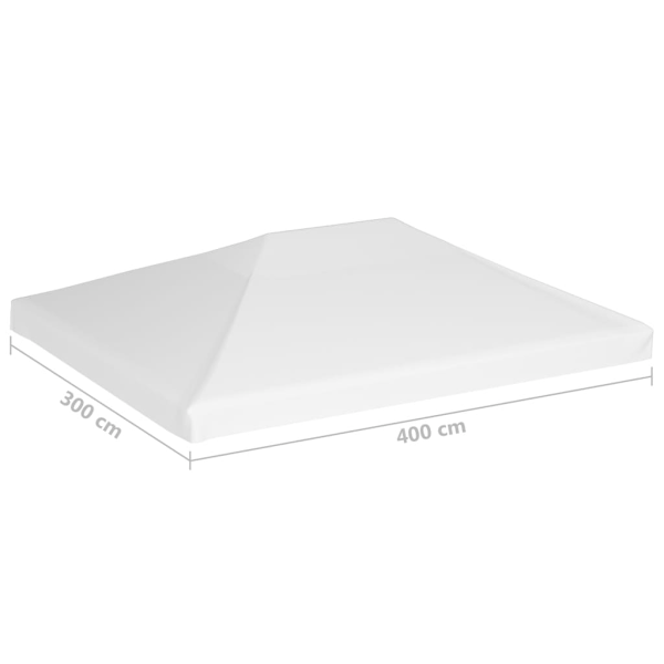 vidaXL Paviljongtak 270 g/m² 4x3 m vit Vit
