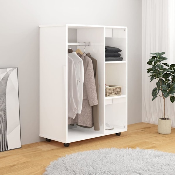 vidaXL Garderob vit högglans 80x40x110 cm konstruerat trä Vit