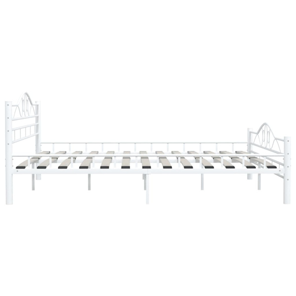 vidaXL Sängram vit metall 200x200 cm Vit