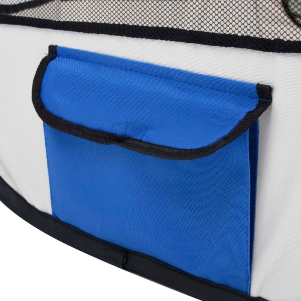 vidaXL Hopfällbar hundhage med väska blå 90x90x58 cm Blå