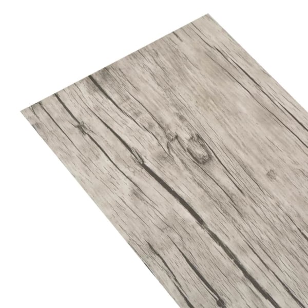 vidaXL Självhäftande PVC-golvplankor 5,02 m² 2 mm ekfärgad grå