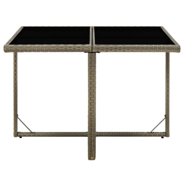 vidaXL Trädgårdsbord grå 109x107x74 cm konstrotting och glas Grå