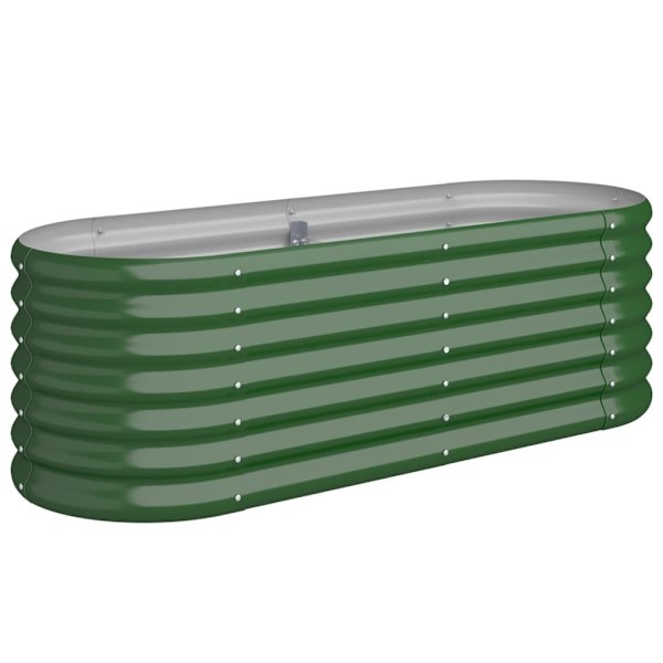 vidaXL Odlingslåda pulverlackerat stål 114x40x36 cm grön Grön