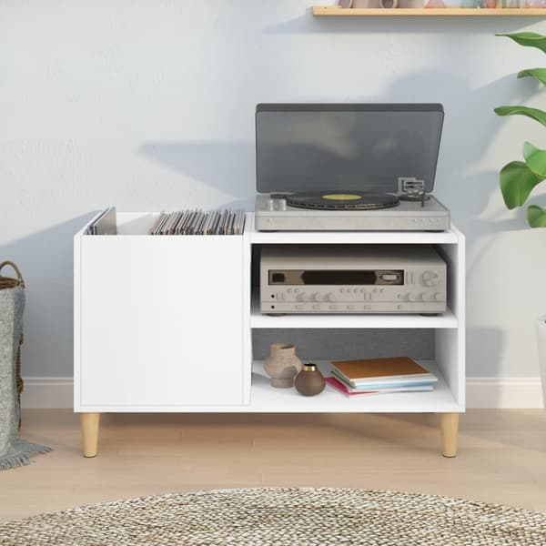 vidaXL Stereobänk vit 84,5x38x48 cm konstruerat trä Vit