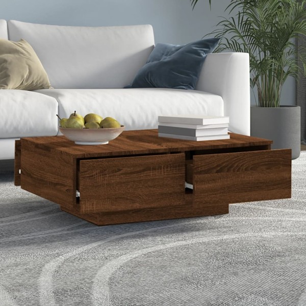 vidaXL Soffbord brunek 90x60x31 cm konstruerat trä Brun